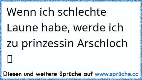 Wenn ich schlechte Laune habe, werde ich zu prinzessin Arschloch  ツ