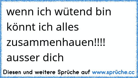 wenn ich wütend bin könnt ich alles zusammenhauen!!!!    ausser dich 