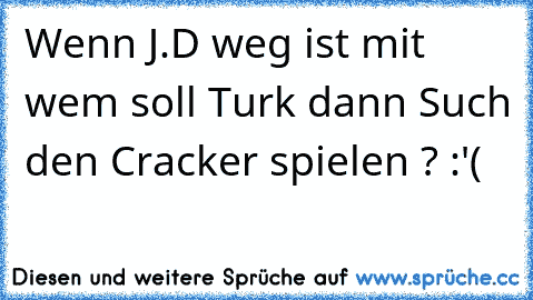 Wenn J.D weg ist mit wem soll Turk dann Such den Cracker spielen ? :'(