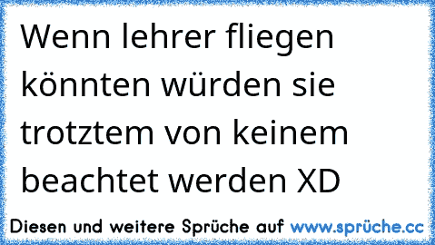 Wenn lehrer fliegen könnten würden sie trotztem von keinem beachtet werden XD