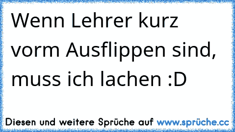 Wenn Lehrer kurz vorm Ausflippen sind, muss ich lachen :D