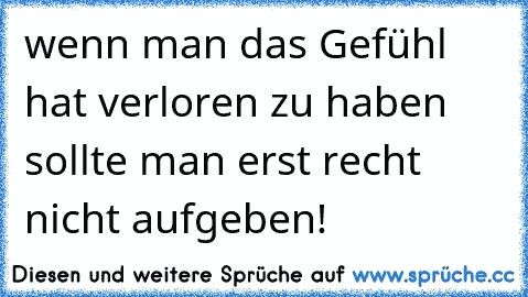 wenn man das Gefühl hat verloren zu haben sollte man erst recht nicht aufgeben! ☆