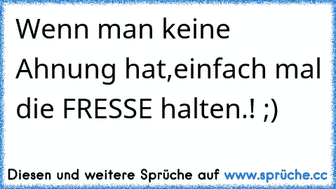 Wenn man keine Ahnung hat,
einfach mal die FRESSE halten.! ;)