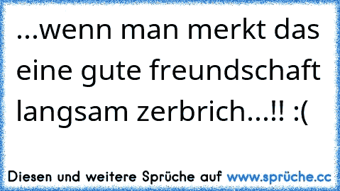 ...wenn man merkt das eine gute freundschaft langsam zerbrich...!! :(