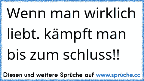 Wenn man wirklich liebt. kämpft man bis zum schluss!!