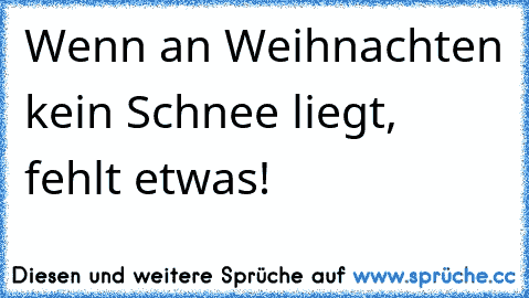 Wenn an Weihnachten kein Schnee liegt, fehlt etwas!