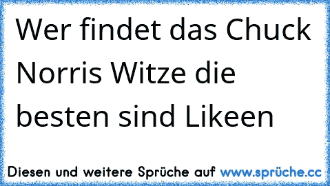 Wer findet das Chuck Norris Witze die besten sind Likeen