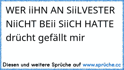 WER iiHN AN SiiLVESTER NiiCHT BEii SiiCH HATTE drücht gefällt mir