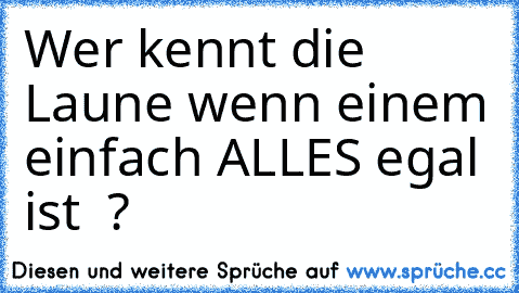 Wer kennt die Laune wenn einem einfach ALLES egal ist  ? ♥