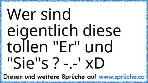 Wer sind eigentlich diese tollen "Er" und "Sie"s ? -.-' xD