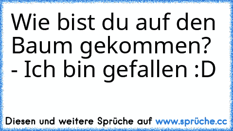 Wie bist du auf den Baum gekommen? - Ich bin gefallen :D