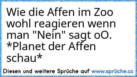 Wie die Affen im Zoo wohl reagieren wenn man "Nein" sagt oO. *Planet der Affen schau*