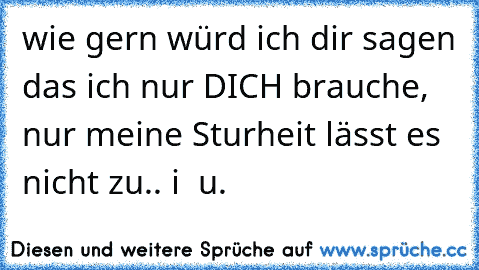 wie gern würd ich dir sagen das ich nur DICH brauche, nur meine Sturheit lässt es nicht zu.. i ♥ u.