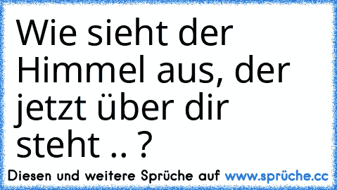 Wie sieht der Himmel aus, der jetzt über dir steht .. ?