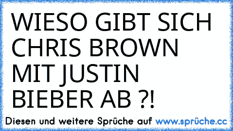 WIESO GIBT SICH CHRIS BROWN MIT JUSTIN BIEBER AB ?!