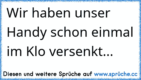 Wir haben unser Handy schon einmal im Klo versenkt...