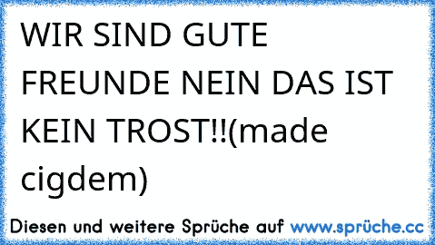 WIR SIND GUTE FREUNDE NEIN DAS IST KEIN TROST!!(made cigdem)