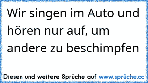 Wir singen im Auto und hören nur auf, um andere zu beschimpfen