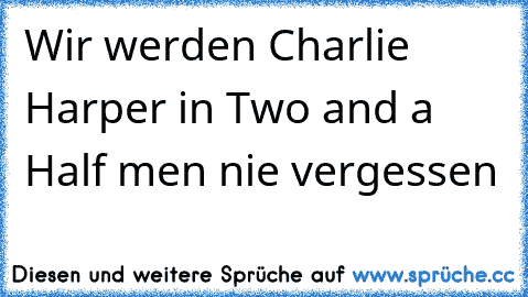 Wir werden Charlie Harper in Two and a Half men nie vergessen