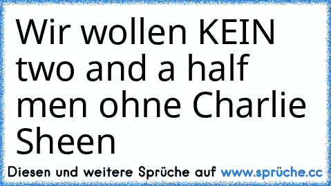 Wir wollen KEIN two and a half men ohne Charlie Sheen