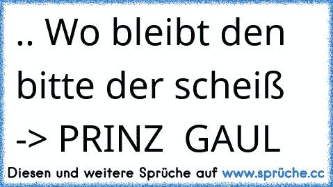 .. Wo bleibt den bitte der scheiß -> PRINZ  GAUL 