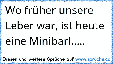 Wo früher unsere Leber war, ist heute eine Minibar!.....