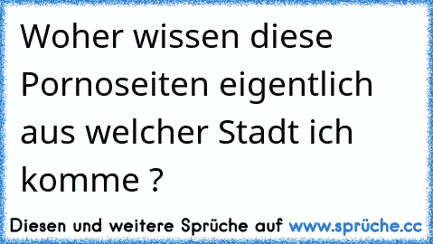 Woher wissen diese Pornoseiten eigentlich aus welcher Stadt ich komme ?