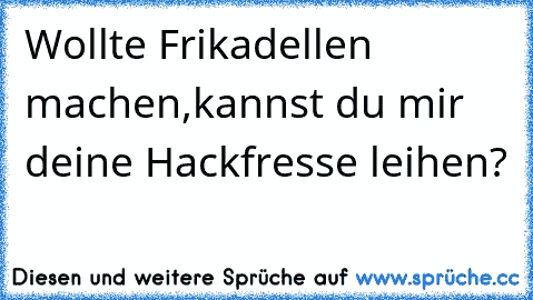 Wollte Frikadellen machen,kannst du mir deine Hackfresse leihen?