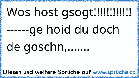 Wos host gsogt!!!!!!!!!!!! ------ge hoid du doch de goschn,.......