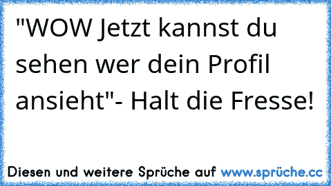 "WOW Jetzt kannst du sehen wer dein Profil ansieht"
- Halt die Fresse!