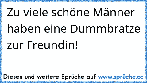 Zu viele schöne Männer haben eine Dummbratze zur Freundin!