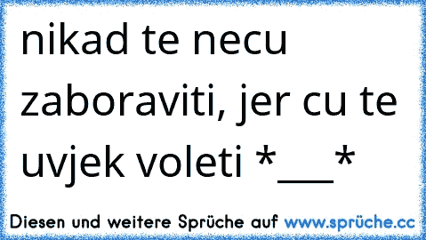 » nikad te necu zaboraviti, jer cu te uvjek voleti *___* ♥♥