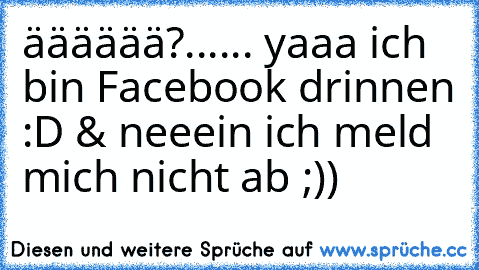 ääääää?...... yaaa ich bin Facebook drinnen :D & neeein ich meld mich nicht ab ;))