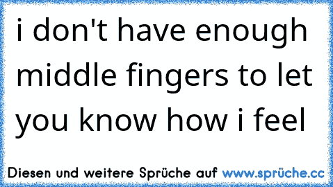 ☆ i don't have enough middle fingers to let you know how i feel