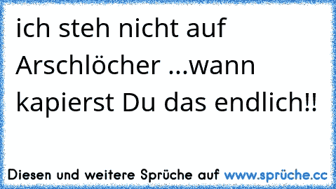 ☆ ich steh nicht auf Arschlöcher ...wann kapierst Du das endlich!! ☆