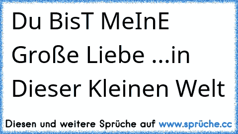 ♥ Du BisT MeInE Große Liebe ...in Dieser Kleinen Welt ♥