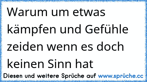 ♥ Warum um etwas kämpfen und Gefühle zeiden wenn es doch keinen Sinn hat  ♥