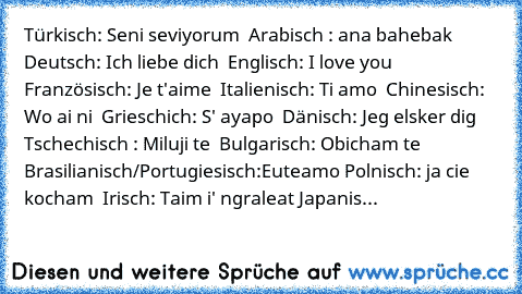 Ich lieb dich türkisch 51+ Türkisch