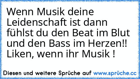 ♫ Wenn Musik deine Leidenschaft ist dann fühlst du den Beat im Blut und den Bass im Herzen!! ♬
Liken, wenn ihr Musik ♥!