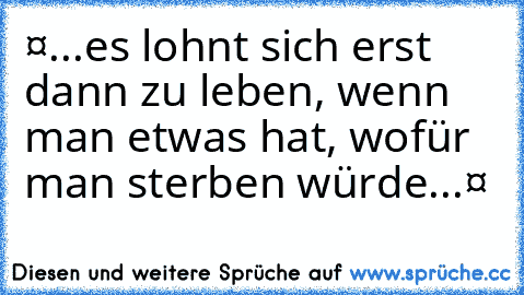 ❤...es lohnt sich erst dann zu leben, wenn man etwas hat, wofür man sterben würde...❤