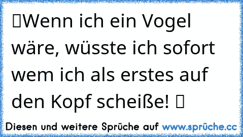 ツWenn ich ein Vogel wäre, wüsste ich sofort wem ich als erstes auf den Kopf scheiße! ツ